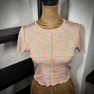Divided H&M‎ Multicolored Ribbed Crop Tshirt Size Small